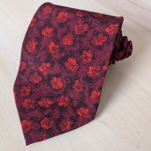 Hugo Boss Red Floral Tie